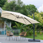 Large Square Canopy Rotating Outdoor Cantilever Parasol with Square Base, LG0800LG0533