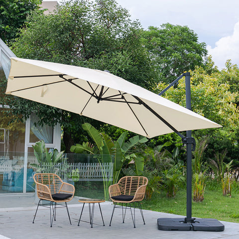 Large Square Canopy Rotating Outdoor Cantilever Parasol with Square Base, LG0800LG0533