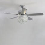 Livingandhome Modern Crystal 3-Light Ceiling Fan with Remote, DM0180