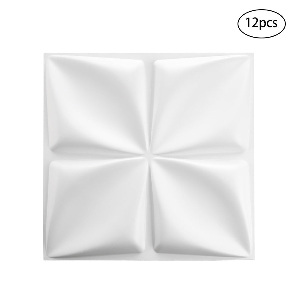 Livingandhome 12 Pack PVC Textured 3D Wall Panels Decorative Tiles, SW ...