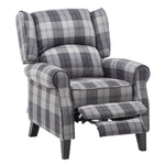Livingandhome Fabric Tartan Motion Reclining Armchair, JM1206