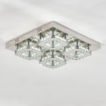 Livingandhome Square Large-size Glamourous Crystal LED Ceiling Light, LG0734