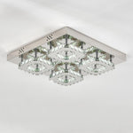 Livingandhome Square Large-size Glamourous Crystal LED Ceiling Light, LG0735