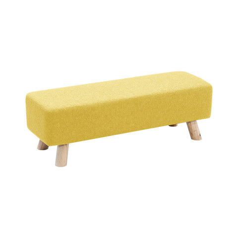 Livingandhome Rectangular Tofu-shaped Footrest with Solid Wooden Legs, ZH1221