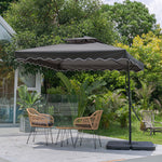 Double Top Garden Cantilever Parasol with Square Base, LG0814LG0533
