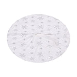 Large Silver Sequin Snowflake Faux Fur Christmas Tree Skirt, CD0152