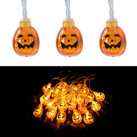 Livingandhome Halloween Decorative Pumpkin LED String Lights Battery Operated, SW0315
