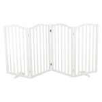 4 Panel Wooden Foldable Safety Gate with Support Feet, FI0124