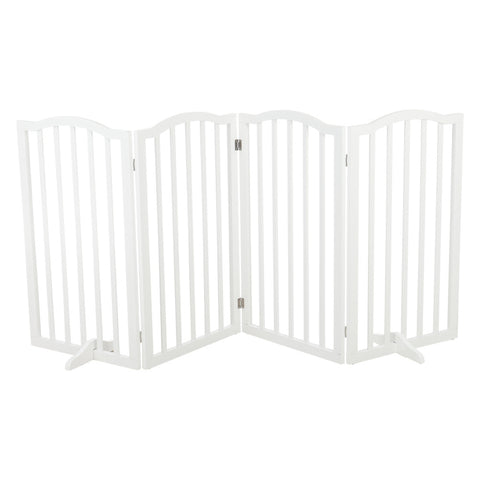 4 Panel Wooden Foldable Safety Gate with Support Feet, FI0124