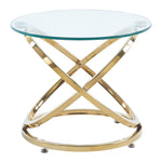 Livingandhome Tempered Glass Top Round Coffee Table for Living Room, ZH0999
