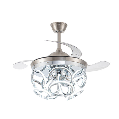 Livingandhome Luxury 42 Inch Spiral Ceiling Fan Light Aluminum with Remote Control, DM0340