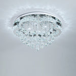 Chrome Flower-shaped Crystal Ceiling Light Fixture, LG0970
