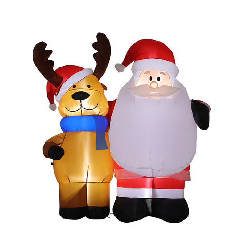 1.5m Inflatable Father Christmas Air Blown with 4 LED Light UK Plug Outdoor Decor, SC0001