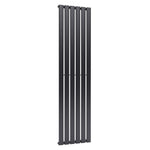 Livingandhome Steel Smoke Grey Vertical Tall Radiator with Single Panel, DM0387