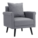 Livingandhome Contemporary Upholstered Armchair with Rolled Arms, JM2167