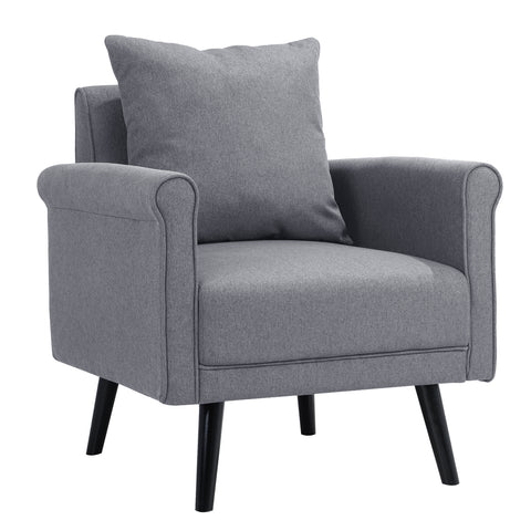 Livingandhome Contemporary Upholstered Armchair with Rolled Arms, JM2167