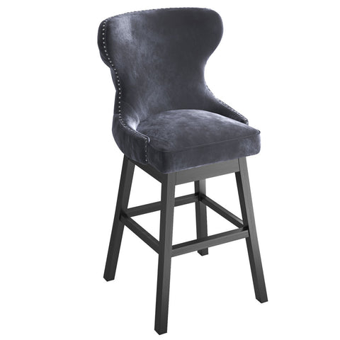 Modern Counter Height Velvet Swivel Bar Stool Set of 2, ZH1034