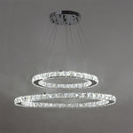 Livingandhome Modern 2-Tier Adjustable Crystal LED Pendant Light, LG0399