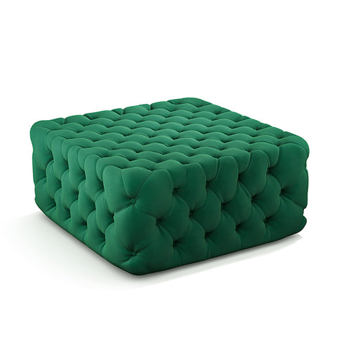 Livingandhome Deep Buttoned Square Velvet Footstool Coffee Table, JM2128