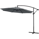 Livingandhome 3M Large Banana Cantilever Patio Parasol for Outdoor Sunshade and Rain with Cross Base, LG0439LG0441