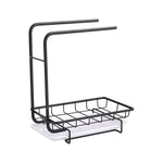 Livingandhome Kitchen Sink Caddy Organizer with Drain Tray Sponge Holder Brush Soap Drainer Rack, WZ0058