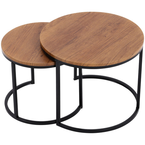 Vintage 2-Piece Nesting Side Coffee End Table for Living Room, ZH0790