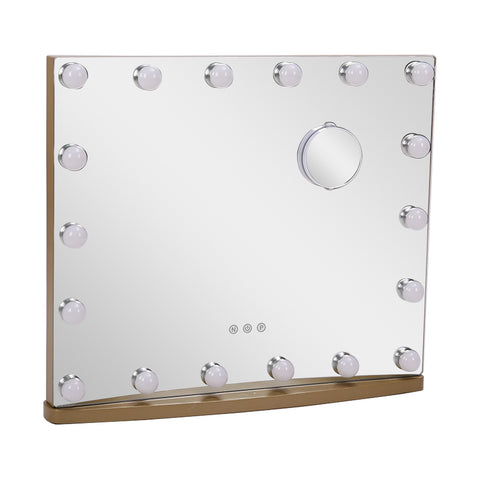 Livingandhome Hollywood Lighted Rectangle LED Metal Makeup Mirror, SW0412