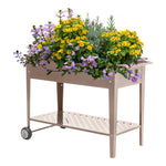 Livingandhome Mobile Raised Garden Bed with Shelf Vegetables Flower, PM0952