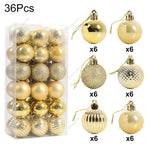 Livingandhome 36 Pieces Xmas Ball Ornament Christmas Tree Deluxe Bauble Set, CD0336