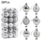 Livingandhome 36 Pieces Xmas Ball Ornament Christmas Tree Deluxe Bauble Set, CD0337