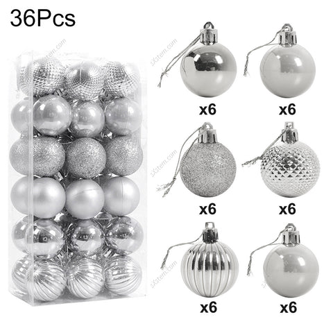 Livingandhome 36 Pieces Xmas Ball Ornament Christmas Tree Deluxe Bauble Set, CD0337