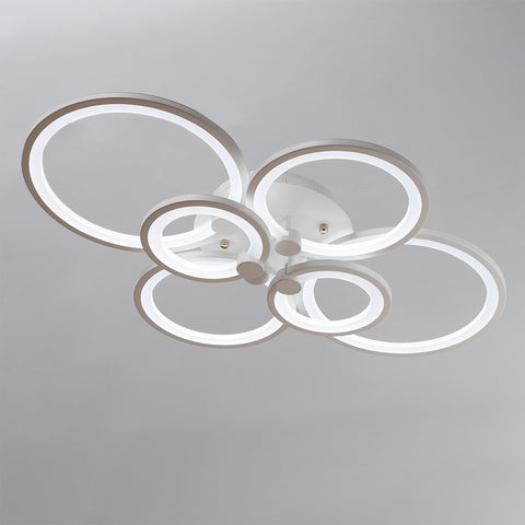 Livingandhome Modern Circular LED Semi Flush Ceiling Light for Nordic Decor, LG0425