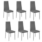 Livingandhome Set of 6 Modern Faux Leather Armless High Back Dining Chairs, JM0209