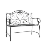 Elegant Folding Cast Iron Frame Leaf 2 Seater Bench, AI0893