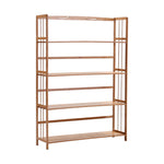 Livingandhome Bamboo Bookshelf Book Rack Organizer Free Standing for Living Room Study Room Office, SW0384