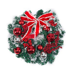 Livingandhome Red and White Artificial Floral Christmas Wreath, CD0482