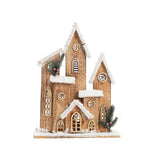 Christmas Light Up Wooden House Snowy Cabin Tabletop Ornaments, SC0037