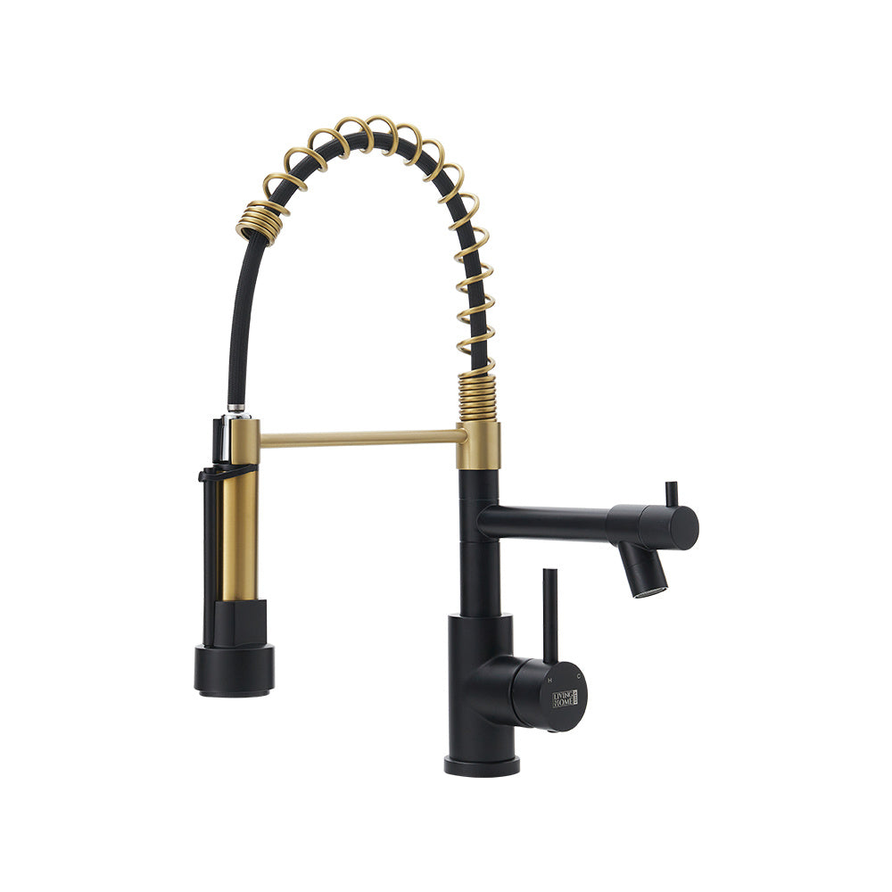 Livingandhome Stainless Steel Kitchen Faucet with Pull Down Spring Spo ...