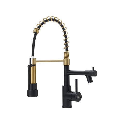 Livingandhome Stainless Steel Kitchen Faucet with Pull Down Spring Spout and Pot Filler, DM0479
