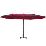 Large Double-sided Twin Garden Parasol with Crank without Base, LG0801