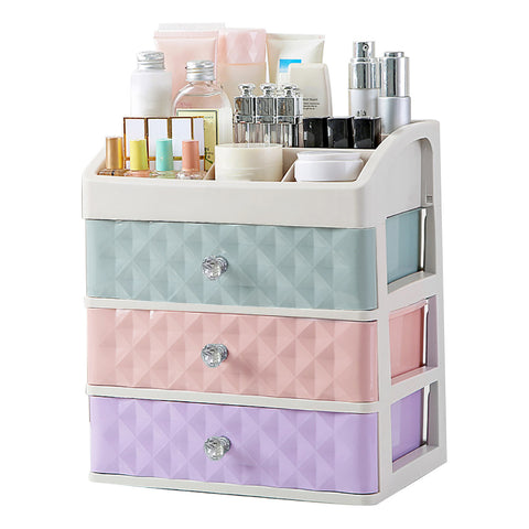 Multi-colour Plastic Makeup Organizer with 3 Drawers, SP2369