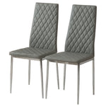 Livingandhome PVC High Back Modern Dining Chairs Set of 2, HG0678