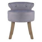 Vintage Low Back Make-up Chair with Wooden Legs, ZH0688