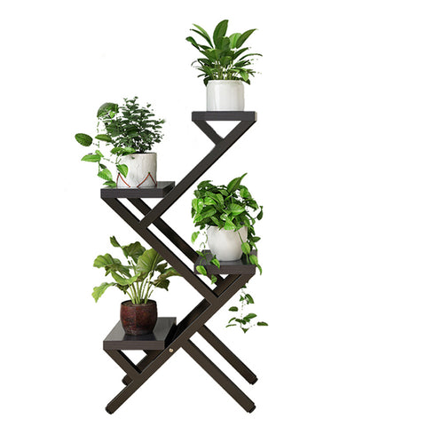 Wood Flower Stand 4 Tier Plant Pot Holder for Garden, SP2178