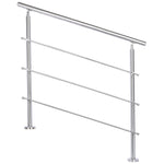 Livingandhome Silver Floor Mount Stainless Steel Handrail for Slopes and Stairs, LG0348