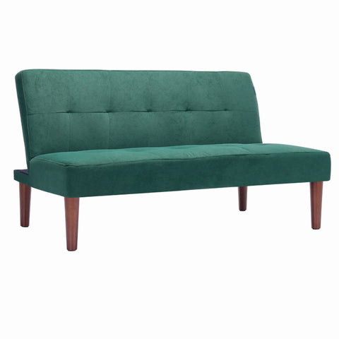 Livingandhome Small Modern 2-Seater Padded Convertible Sofa Bed with Wooden Legs, JM2044