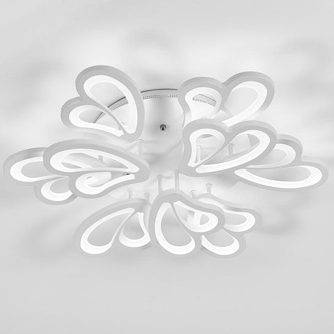 Contemporary Flower-Like LED Semi Flush Ceiling Light, LG0630
