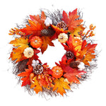 Livingandhome Autumnal Halloween Thanksgiving Door Decorative Wreath Maple Pumpkin, SP1802
