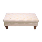 Livingandhome Buttoned Velvet Rectangular Ottoman Footstool with Gourd-shaped Legs, ZH0840