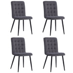 Livingandhome 4Pcs Tufted Modern Armless Dining Chairs with Metal Legs, JM1999